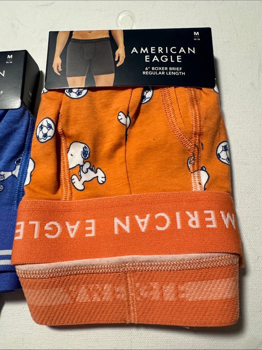 Snoopy Boxer Briefs Mens Medium American Eagle Red Orange Blue Lot Of 3